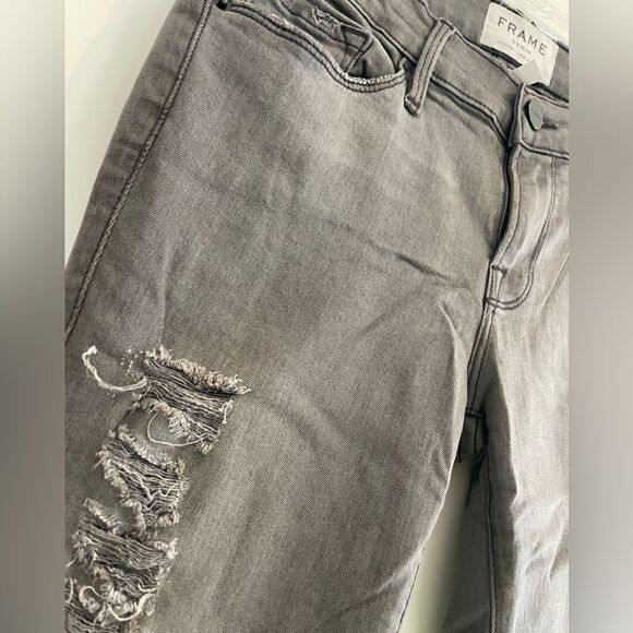 EUC Frame Le Skinny De Jeanne in colorway Gray Fray Sz. 26 - Picture 5 of 6